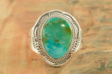 Genuine Manassa Turquoise Sterling Silver Ring